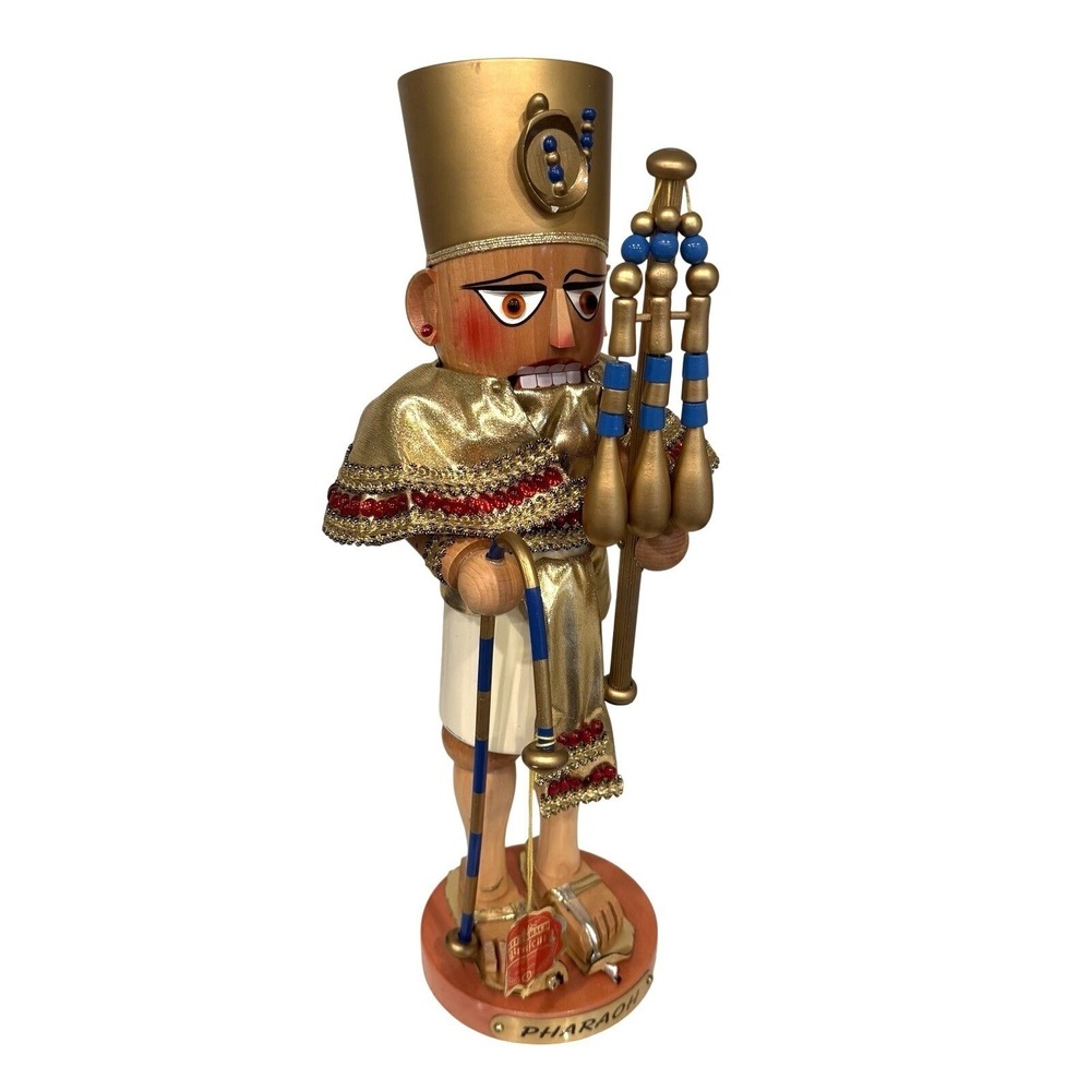 Steinbach Volkskunst Vintage SHHA322‎ Egyptian Pharaoh Nutcracker 16.5" Germany